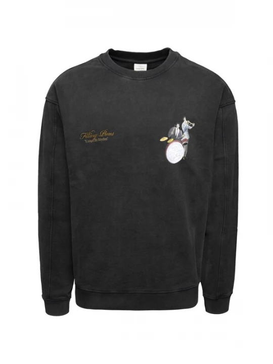 Foto van product Filling Pieces Sweatshirt 'Band Vintage' donkergeel / grijs / zwart / wit