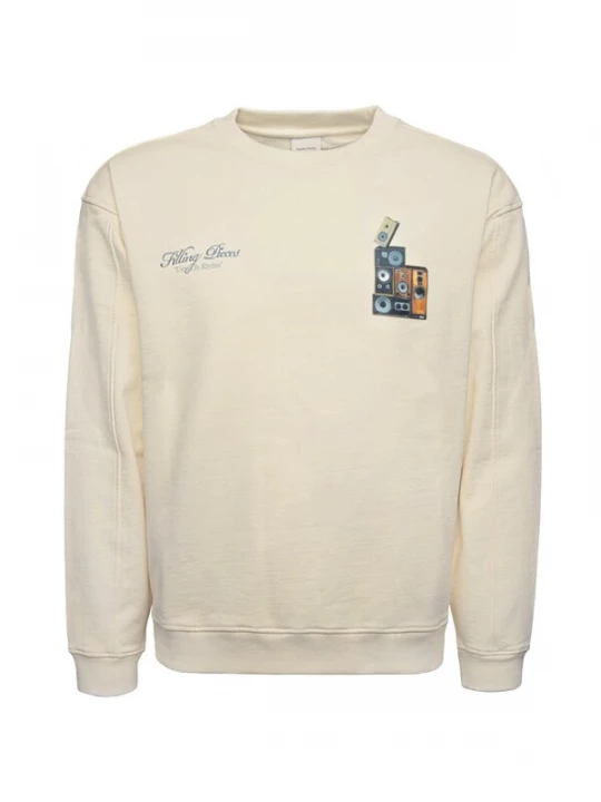 Foto van product Filling Pieces Sweatshirt 'Gramophone Vintage' crème / lichtblauw / goud / zwart