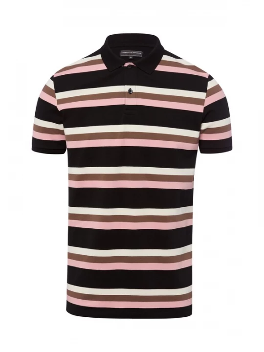 Foto van product Finshley & Harding Shirt donkerbeige / rosa / zwart / wit