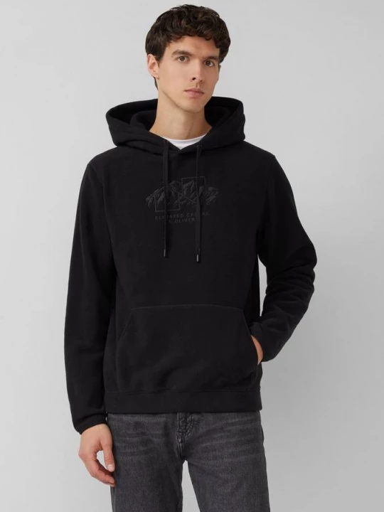Foto van product Fleece hoodie met artwork s.Oliver zwart