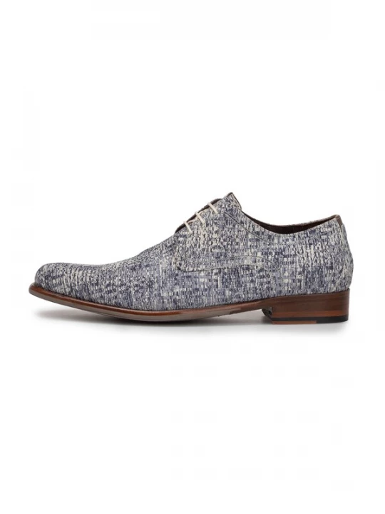 Foto van product Floris van Bommel Veterschoen 'De Draver 03' blauw gemêleerd