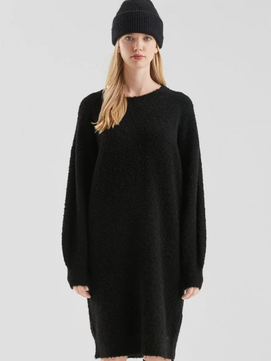Foto van product Fluffy gebreide jurk QS zwart