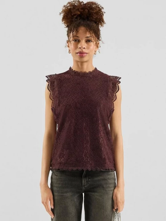 Foto van product Fluwelen kanten blouse top QS