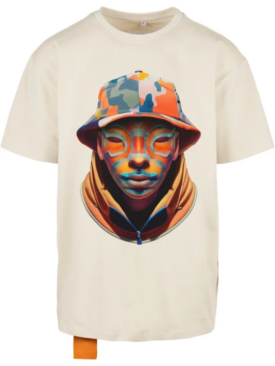 Foto van product Forgotten Faces Shirt sand / blauw / mintgroen / oranje