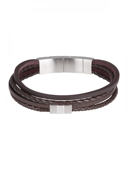 Foto van product FOSSIL Armband donkerbruin / zilver