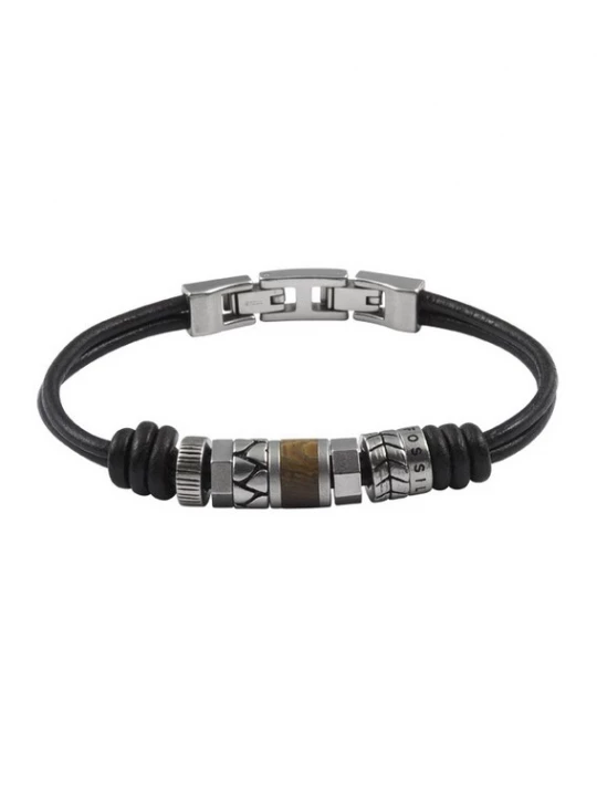 Foto van product FOSSIL Armband donkerbruin / zilver