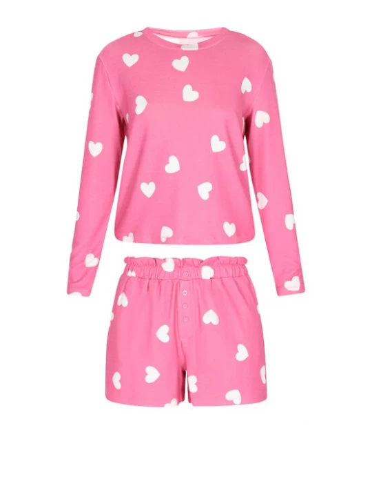 Foto van product faina Korte pyjama lichtroze / wit