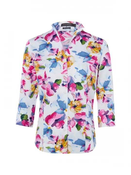 Foto van product Franco Callegari Blouse blauw / geel / pink / wit