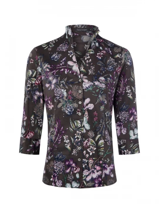 Foto van product Franco Callegari Blouse chocoladebruin / lila / pink / wit