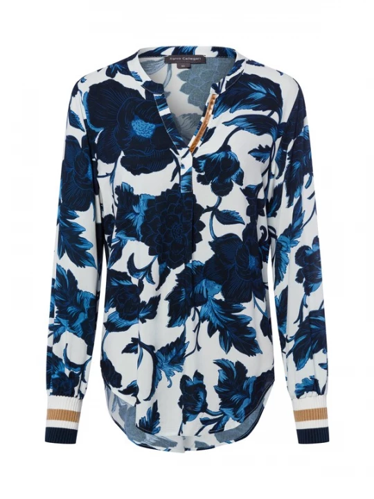 Foto van product Franco Callegari Blouse marine / bruin / wit