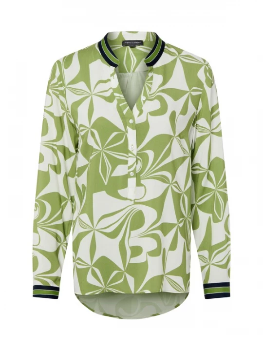 Foto van product Franco Callegari Blouse nachtblauw / olijfgroen / wit