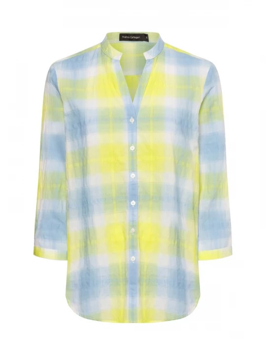 Foto van product Franco Callegari Blouse pastelblauw / limoen / wit
