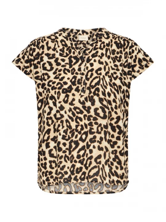 Foto van product Fransa Blouse 'FREASE' cappuccino / mokka / zwart