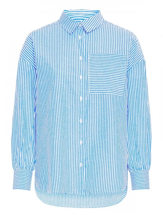 Foto van product Fransa Blouse 'FRPoppa' azuur / wit