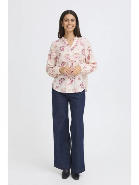Foto van product Fransa Blouse lichtlila / lichtroze / natuurwit