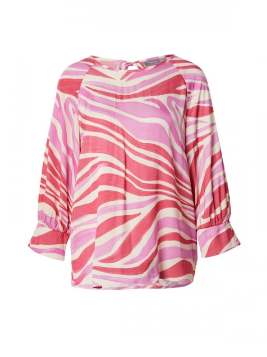 Foto van product Fransa Blouse 'ZENA' pink / watermeloen rood / wit