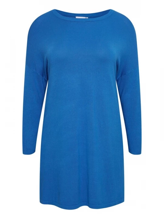 Foto van product Fransa Curve Gebreide jurk 'Blume' blauw