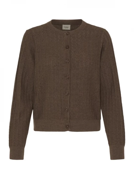 Foto van product Fransa Gebreid vest bruin gemêleerd
