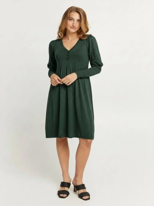 Foto van product Fransa Gebreide jurk 'Fransa Fine Knitted Dress FRBINE DR1' donkergroen
