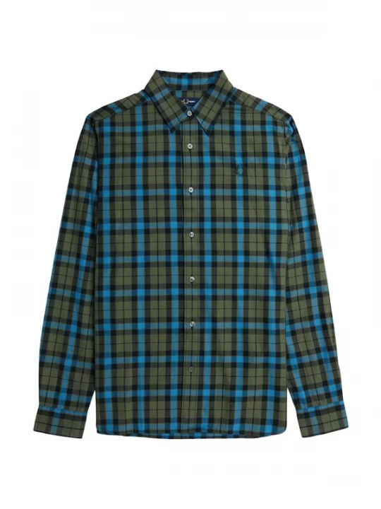 Foto van product Fred Perry Overhemd blauw gemêleerd / groen / zwart