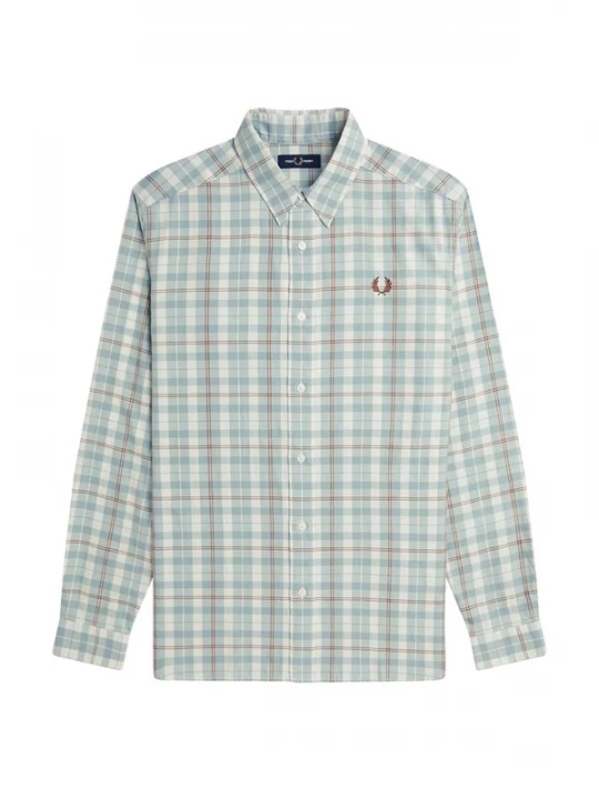 Foto van product Fred Perry Overhemd bruin / mintgroen / pastelgroen