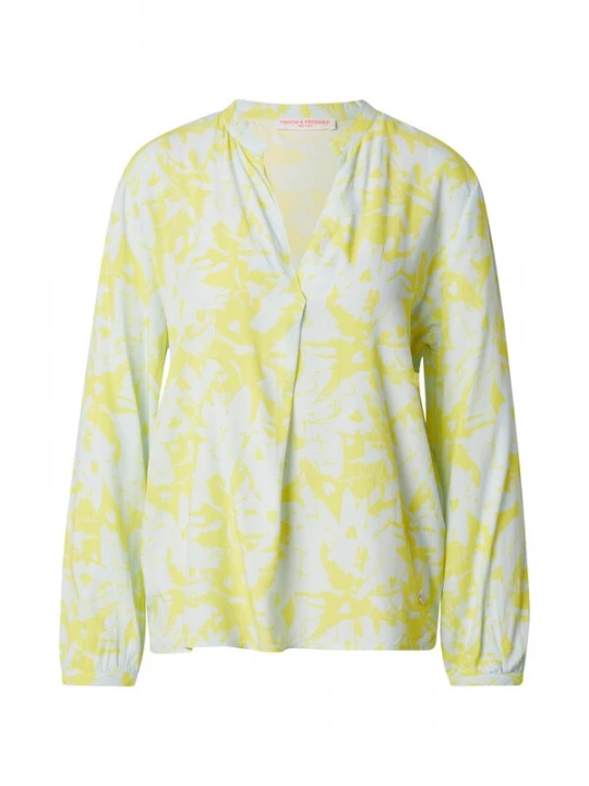 Foto van product Frieda & Freddies NY Blouse pastelblauw / neongeel