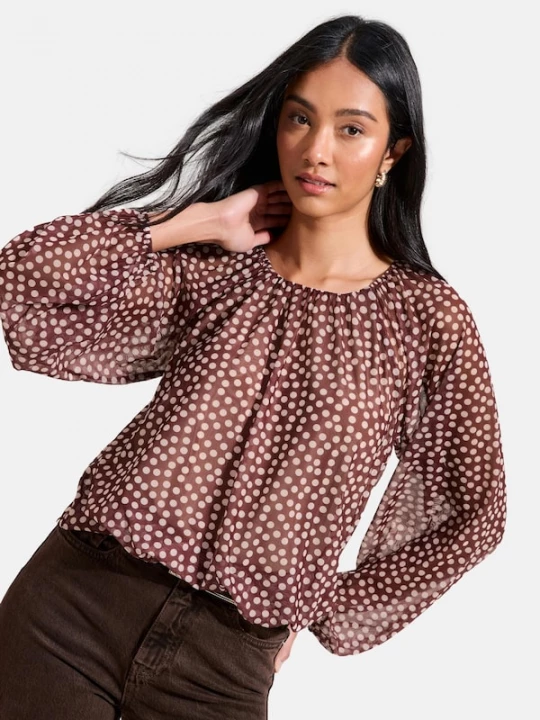 Foto van product Friends Like These Blouse bruin / offwhite
