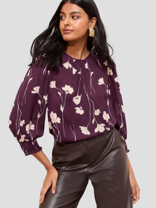 Foto van product Friends Like These Blouse camel / aubergine