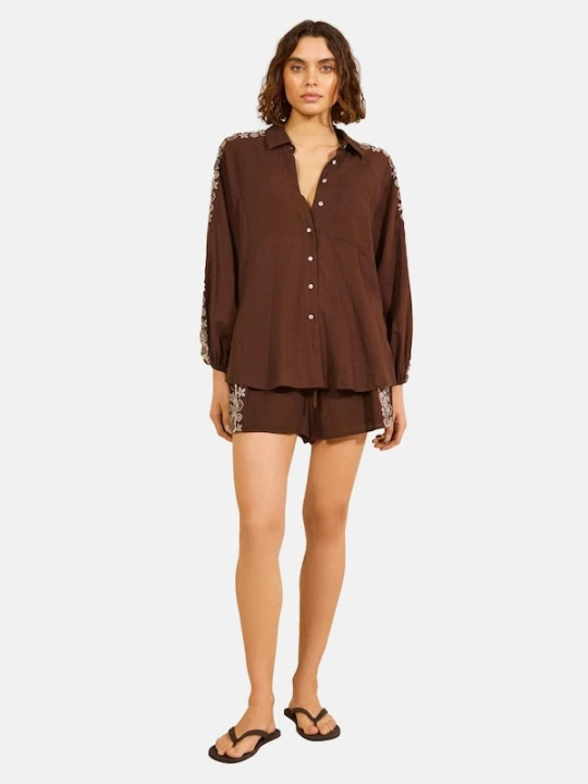 Foto van product Friends Like These Blouse chocoladebruin / wit