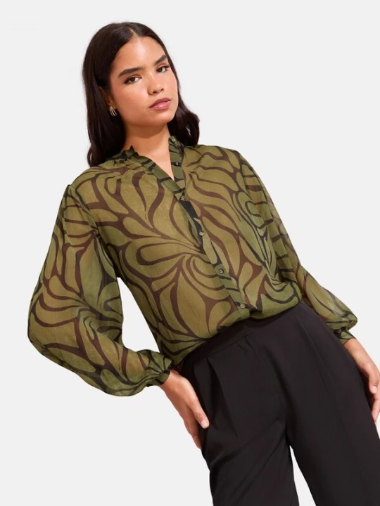 Foto van product Friends Like These Blouse olijfgroen / zwart