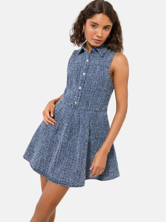 Foto van product Friends Like These Blousejurk blauw denim