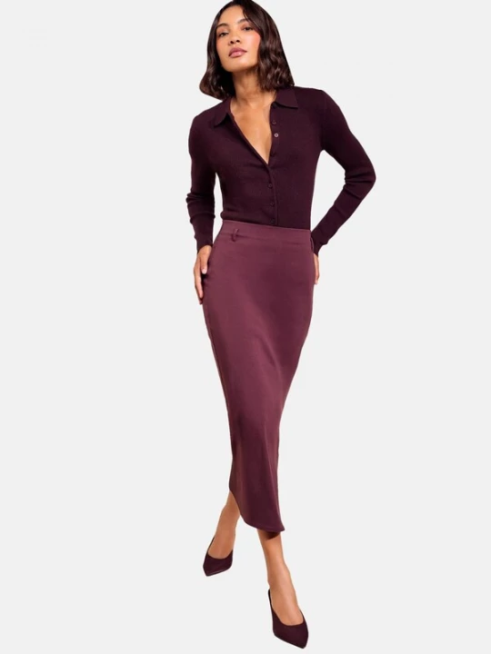 Foto van product Friends Like These Gebreid vest aubergine