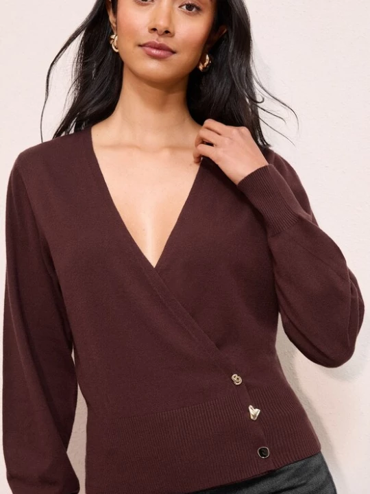 Foto van product Friends Like These Gebreid vest bourgogne