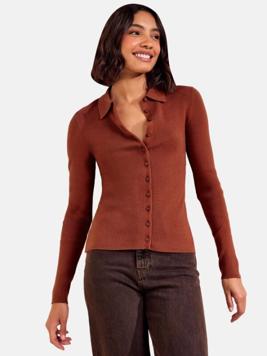 Foto van product Friends Like These Gebreid vest donkeroranje