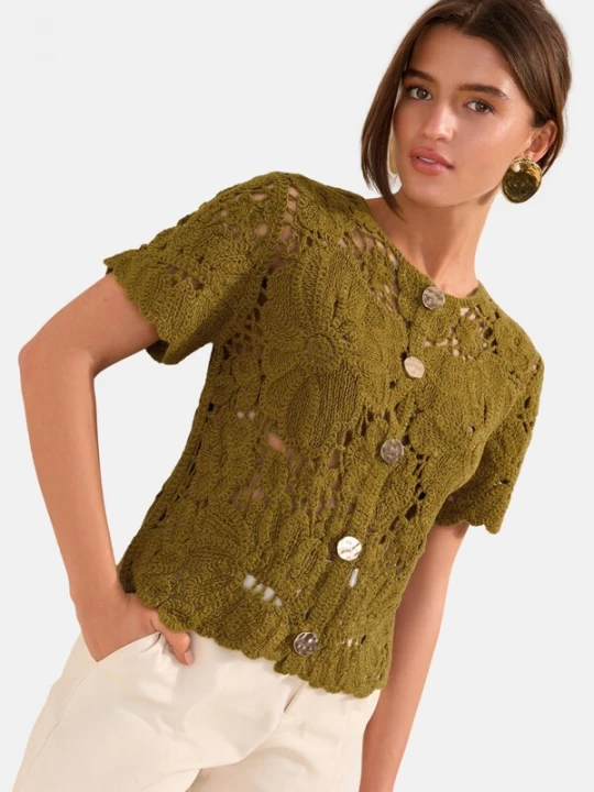 Foto van product Friends Like These Gebreid vest groen