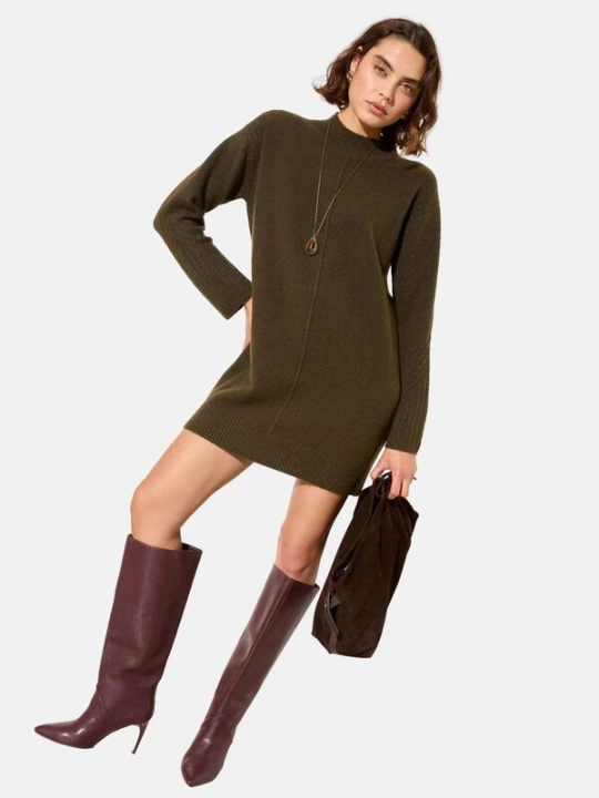 Foto van product Friends Like These Gebreide jurk olijfgroen