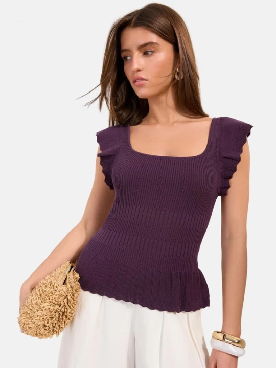 Foto van product Friends Like These Gebreide top aubergine