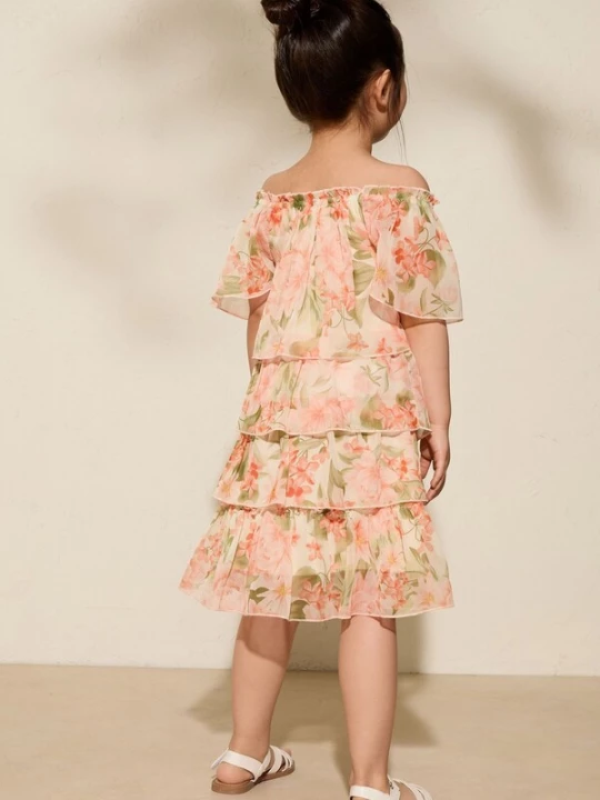 Foto van product Friends Like These Jurk 'Millie Mackintosh Mini Me' beige / kaki / oranje / koraal