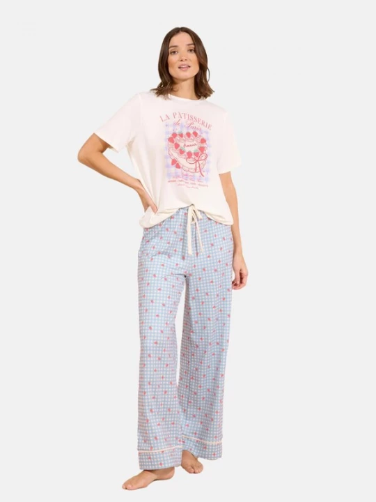Foto van product Friends Like These Pyjama crème / lichtblauw / rosé / rood