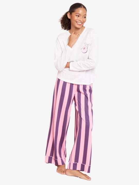 Foto van product Friends Like These Pyjama 'Dont Give A Fig' lila / rosa / donkerrood / wit