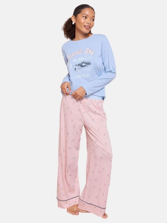 Foto van product Friends Like These Pyjama duifblauw / rosa / zwart / wit