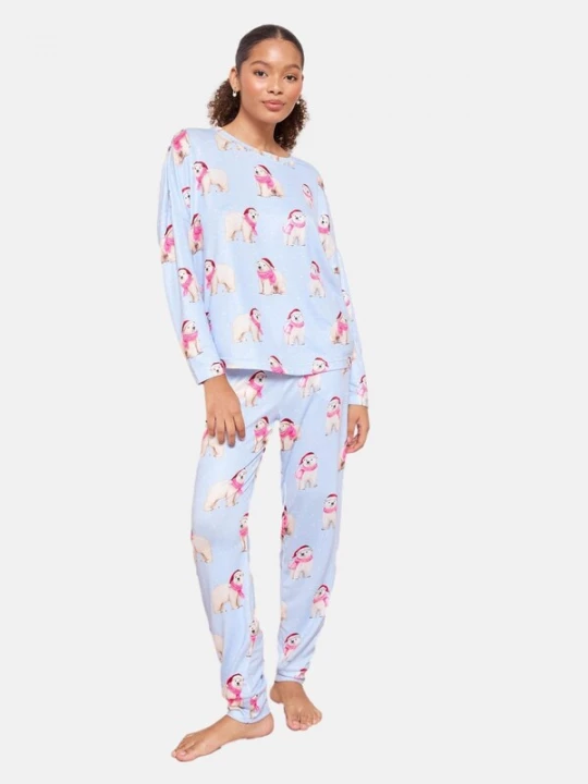 Foto van product Friends Like These Pyjama hemelsblauw / pink / rood / wit