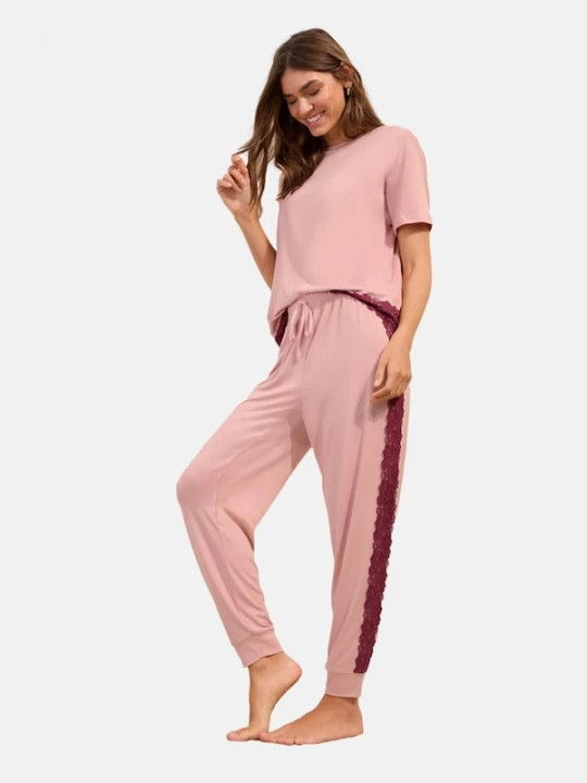 Foto van product Friends Like These Pyjama rosa / bourgogne