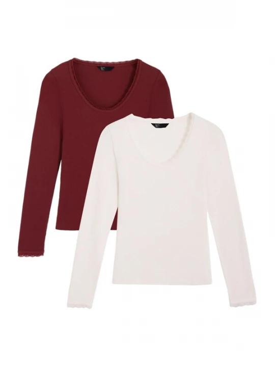 Foto van product Friends Like These Shirt wijnrood / wolwit