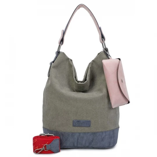Foto van product Fritzi aus Preußen Schoudertas 'Izzy Olga' blauw / taupe / rosa / rood