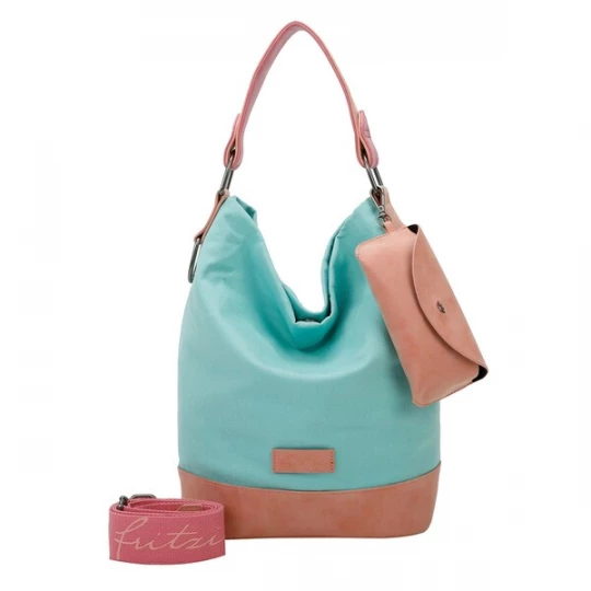 Foto van product Fritzi aus Preußen Schoudertas 'Izzy' turquoise / lichtbruin