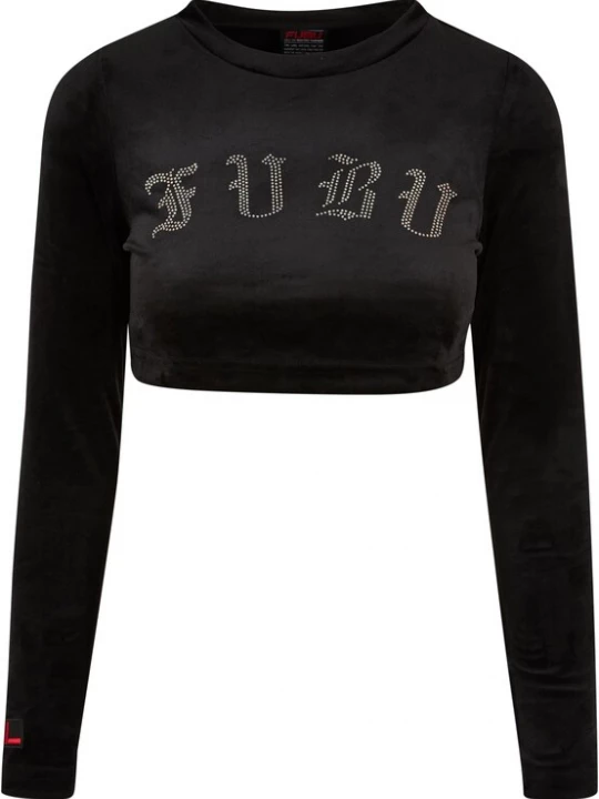 Foto van product FUBU Shirt 'Old English Rhinestone' zwart / zilver