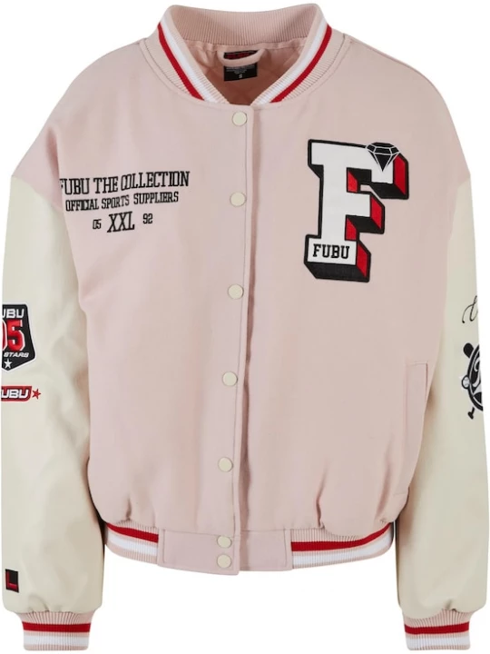 Foto van product FUBU Tussenjas crème / rosa / knalrood / zwart
