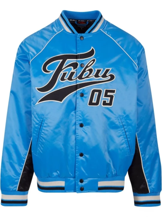 Foto van product FUBU Tussenjas 'Varsity' royal blue / koningsblauw / zwart / wit
