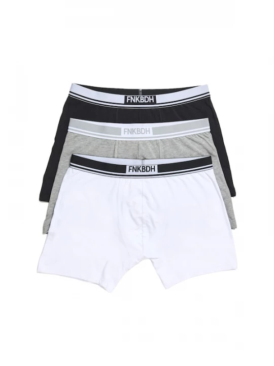 Foto van product Funky Buddha Boxershorts grijs / zwart / wit